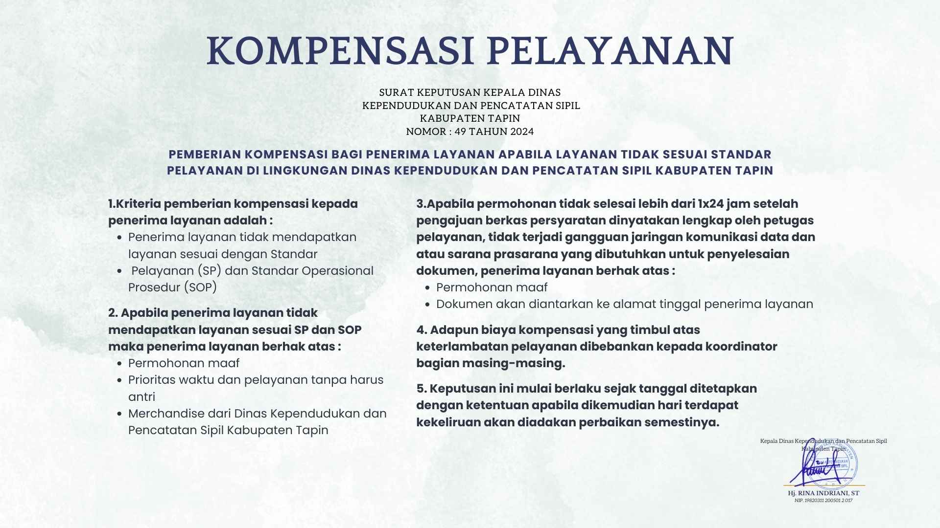 Kompensasi Pelayanan